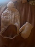 Schattig wit mutsje met want, Kinderen en Baby's, Babykleding | Maat 50, Ophalen of Verzenden, Overige typen