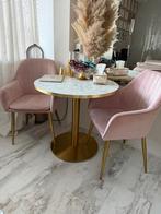 Elegante ronde tafel met stoelen, Huis en Inrichting, Tafels | Eettafels, 100 tot 150 cm, Rond, Tot twee personen, Zo goed als nieuw