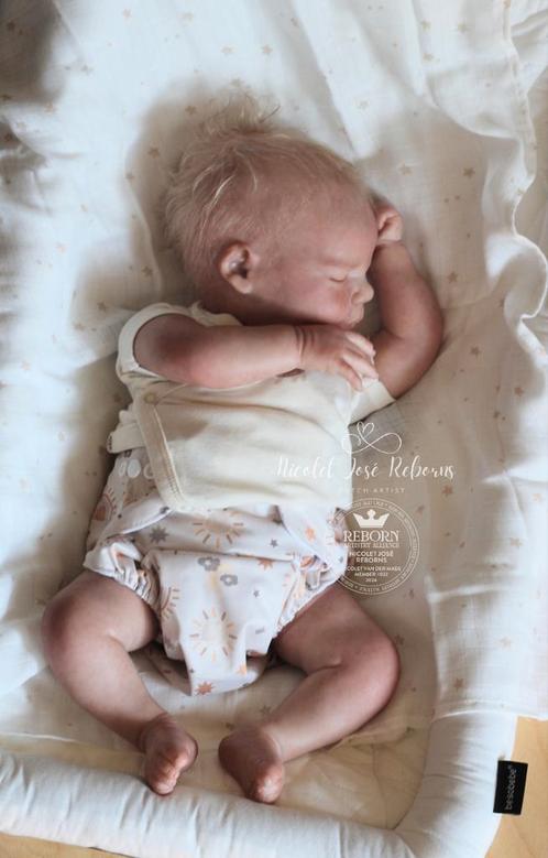 Reborn Realborn Charles sleeping van Bountiful Baby, Verzamelen, Poppen, Nieuw, Pop, Ophalen of Verzenden