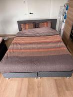 2 persoonsbed te koop, Huis en Inrichting, Slaapkamer | Bedden, Ophalen, Overige materialen, Gebruikt, Blauw