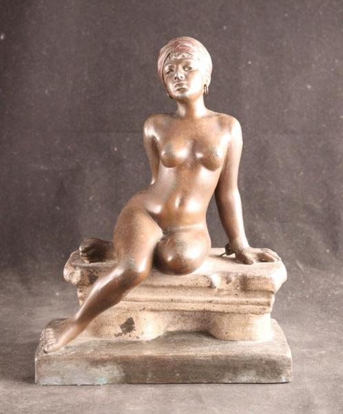Naakt van metaal gemaakt Villanis sculptuur, Antiek en Kunst, Kunst | Beelden en Houtsnijwerken, Verzenden
