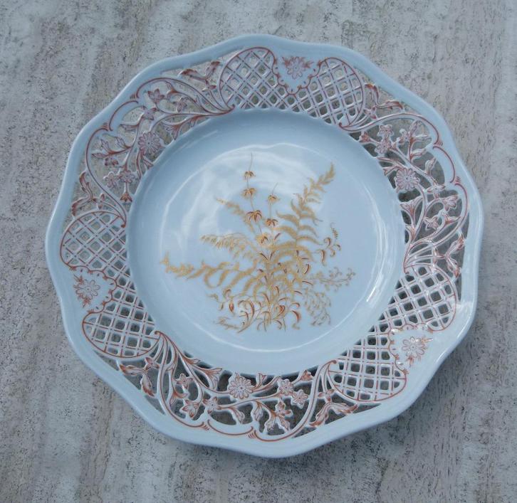 Set Galerie Leonardo Fougere Goldfarn Gallo 3 Super Schalen, Antiek en Kunst, Antiek | Porselein, Ophalen of Verzenden