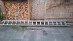 Aluminium ladder - 2x16 treden - 8/9 meter, Doe-het-zelf en Verbouw, Ladders en Trappen, Gebruikt, Ophalen of Verzenden, Ladder