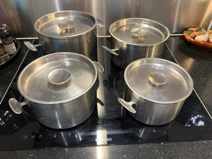 t.k.4x Gero Zilmeta kookpan 1,5+2+2,5+3,5L Dick Simonis 1958, Huis en Inrichting, Keuken | Potten en Pannen, Gebruikt, Pannenset