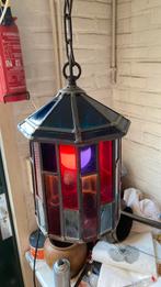 Mooie originele oude glas in lood lamp geheel gaaf, Antiek en Kunst, Ophalen