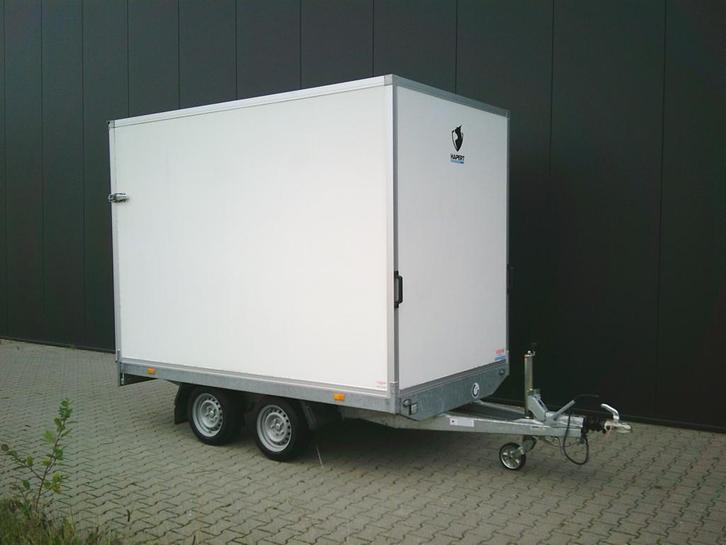 Gesloten plateauwagen met achterklep. 305x180x210 cm. Hapert, Auto diversen, Aanhangers en Bagagewagens, Gebruikt, Ophalen