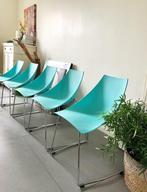 Coole set (5x) Parri Design ‘Hoop’ chairs - stoelen, Ophalen, Blauw, Zo goed als nieuw, Designer stoelen wired wire rvs metaal kunststof uniek