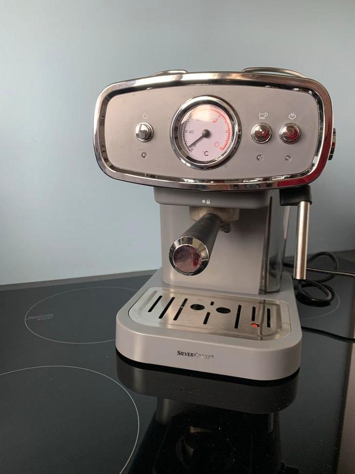 Retro Espresso Machine - SilverCrest, Witgoed en Apparatuur, Koffiezetapparaten, Zo goed als nieuw, Gemalen koffie, Espresso apparaat