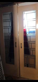 Glas in lood set twee klap deuren 209 x 63 x 3.5, Doe-het-zelf en Verbouw, Deuren en Horren, Ophalen, Gebruikt, 120 cm of meer