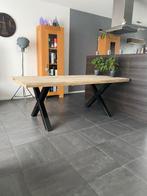 Eetkamertafel steigerhout  met zwarte gecoate poten, Huis en Inrichting, Tafels | Eettafels, Ophalen, 200 cm of meer, 50 tot 100 cm