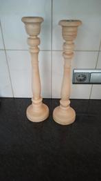 2 kandelaars, 25 tot 50 cm, Ophalen of Verzenden, Zo goed als nieuw, Crème