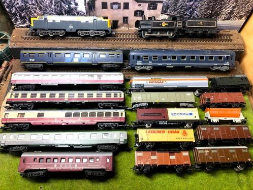 Loop en sloop gelijkstroom loks en wagons, Hobby en Vrije tijd, Modeltreinen | H0, Gebruikt, Wagon, Gelijkstroom, Jouef, Verzenden