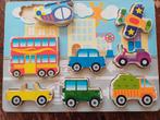 Houten Puzzel - Voertuigen - 8 Stukjes, 2 tot 4 jaar, Gebruikt, Ophalen of Verzenden, Van hout
