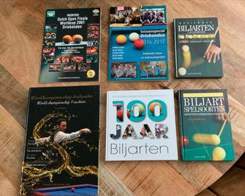 Biljarten zes biljartboeken o.a. driebanden samen 100 euro beschikbaar voor biedingen