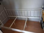 Metalenbed freme wit, Ophalen, 90 cm, Eenpersoons, Wit