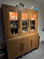 Massief Eiken Buffetkast Goossens met Verlichting, Huis en Inrichting, Ophalen, 200 cm of meer, 150 tot 200 cm, Eikenhout