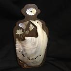 Waaierhouder, vogel met parelmoer op hout, Antiek en Kunst, Ophalen of Verzenden