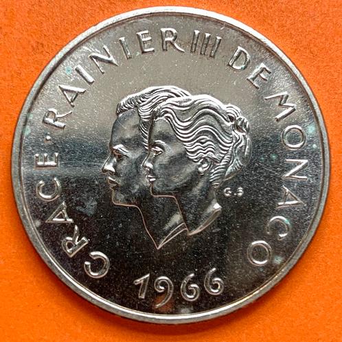 Monaco 10 Francs 1966 unc zilver Grace Kelly - Rainier III, Postzegels en Munten, Munten | Europa | Niet-Euromunten, Overige landen