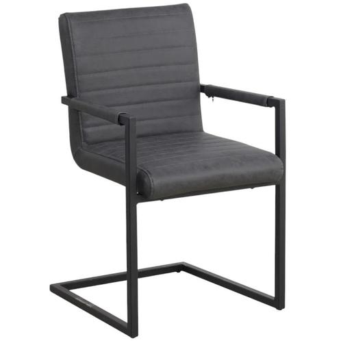 MN Home Praag Kunstlederen Vergaderstoel, Huis en Inrichting, Stoelen, Nieuw, Eén, Leer, Zwart, Ophalen of Verzenden