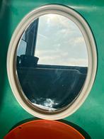 Retro ovale spiegel wit kunststof jaren 70, Huis en Inrichting, Woonaccessoires | Spiegels, Minder dan 50 cm, Gebruikt, Ophalen of Verzenden