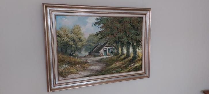 Reint Withaar - Landschap met boerderijtje, Antiek en Kunst, Kunst | Schilderijen | Klassiek, Ophalen