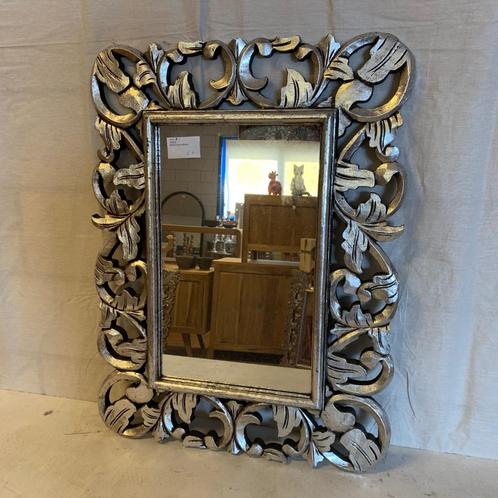 Barok Spiegel - houten lijst - zilver - 80 x 60 cm-TTM Wonen, Huis en Inrichting, Woonaccessoires | Spiegels, Nieuw, 50 tot 75 cm