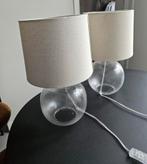 Beige linnen textuur, tafellampen 2st zo goed als nieuw, Huis en Inrichting, Ophalen, Zo goed als nieuw, Minder dan 50 cm