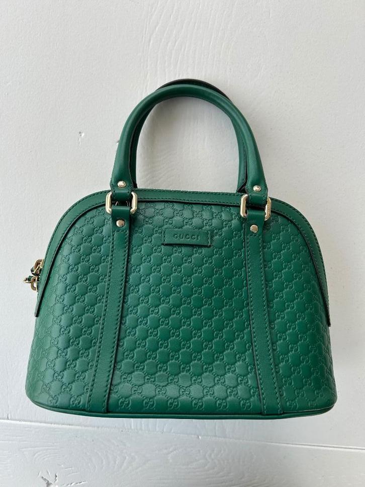 Gucci handtas groen leer incl aankoopnota, Sieraden, Tassen en Uiterlijk, Tassen | Damestassen, Zo goed als nieuw, Handtas, Groen