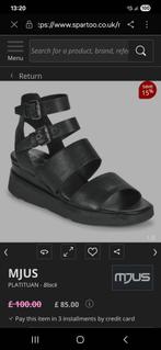 Mjus zwarte leren sandalen (model platituan) maat 40, Ophalen of Verzenden, Zo goed als nieuw, Zwart, Sandalen of Muiltjes