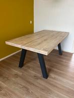 Mango houten eettafel met zwart stalen poten, Huis en Inrichting, Tafels | Eettafels, Ophalen, 50 tot 100 cm, Zo goed als nieuw