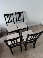 2 zwarte Ikea Stefan stoelen met zitkussens, Huis en Inrichting, Vier, Zo goed als nieuw, Zwart, Ophalen