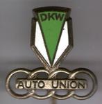 DKW groen/wit email op zilverkleurig auto speldje ( A_254 ), Verzenden, Nieuw, Transport, Speldje of Pin
