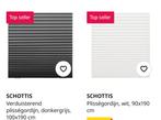 9x Ikea Schottis verhuisgordijnen zwart donkergrijs en wit, Huis en Inrichting, Stoffering | Gordijnen en Lamellen, Grijs, Nieuw