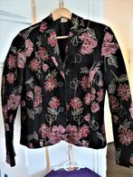 Jessilou JLF heel fraai jasje Italïe zwart bloemen S/M, Maat 38/40 (M), Verzenden, Nieuw, Jessilou