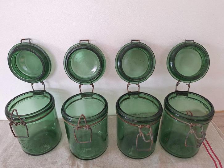 Vintage Durfor en L'Ideale weckpotten 1 liter, 4 stuks, Antiek en Kunst, Antiek | Glas en Kristal, Ophalen of Verzenden