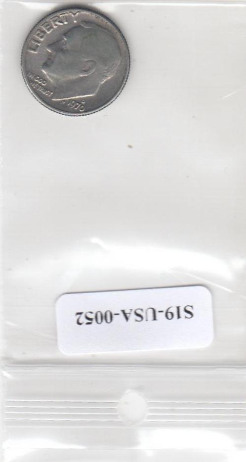 S19-USA-0052 Verenigde Staten 1 dime 1970 D KM# 195a VF Roos, Postzegels en Munten, Munten | Amerika, Noord-Amerika, Verzenden