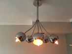 Retro hanglamp chroom 5 bollen lamp vintage jaren 70, Ophalen, Gebruikt, 50 tot 75 cm