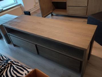 Salontafel met bijzettafel set - Donkergrijs Hout beschikbaar voor biedingen