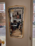 Vintage Spiegel Wandspiegel Mirror Goud Zwart, Antiek en Kunst, Antiek | Spiegels, Minder dan 100 cm, Ophalen