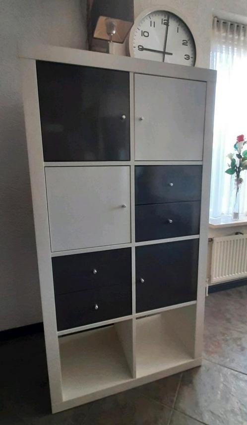 Ikea kallax Vakkenkast met deurtjes en laden  hoogglans, Huis en Inrichting, Complete inboedels, Ophalen