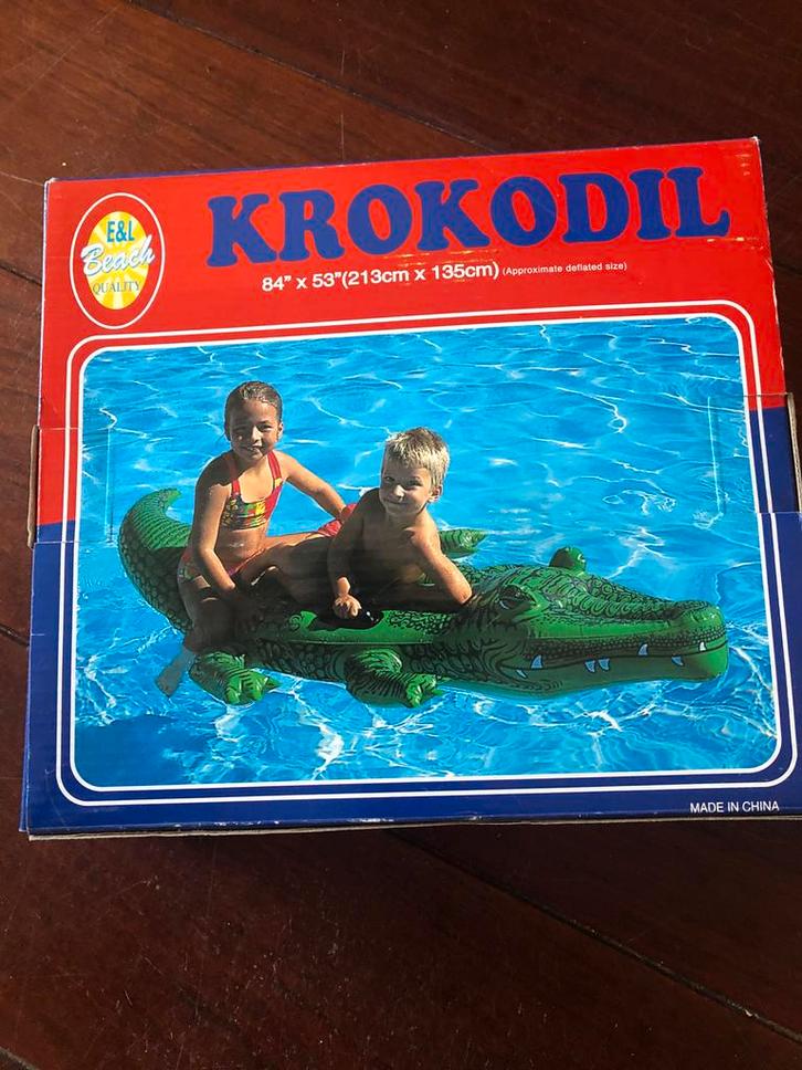 Opblaas Krokodil - Zwembad Speelgoed, Kinderen en Baby's, Speelgoed | Buiten | Opblaasfiguren, Zo goed als nieuw, Ophalen of Verzenden