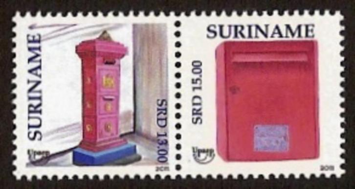 Suriname 1829/30 postfris Brievenbussen UPAEP 2011, Postzegels en Munten, Postzegels | Suriname, Postfris, Verzenden