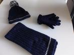 Blauwe muts, sjaal en handschoenen, Ophalen of Verzenden, Zo goed als nieuw