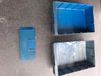 Stemo 2 brede opbergbakken / magazijnbakken kunststof blauw, Gebruikt, Minder dan 50 cm, Ophalen of Verzenden, Minder dan 40 cm