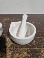 Leuke wit keramieken potje met vijzel 10.5cm, Ophalen of Verzenden, Gebruikt