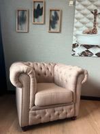 Stoel - Nieuwe Chesterfield Brighton Stoffen Fauteuil, Chesterfield, Nieuw, 75 tot 100 cm, Ophalen of Verzenden