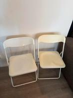 Twee inklapbare stoelen - handig en compact!, Huis en Inrichting, Stoelen, Ophalen, Gebruikt, Twee, Wit