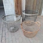 Oude brocante zinken mand aardappelmand draadmand *Etage3*, Gebruikt, ., Ophalen of Verzenden, .