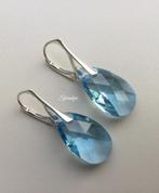 Oorbellen Swarovski kristal NIEUW goud zilver ketting parel, Verzenden, Nieuw, Zilver
