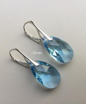 Oorbellen Swarovski kristal NIEUW goud zilver ketting parel  beschikbaar voor biedingen
